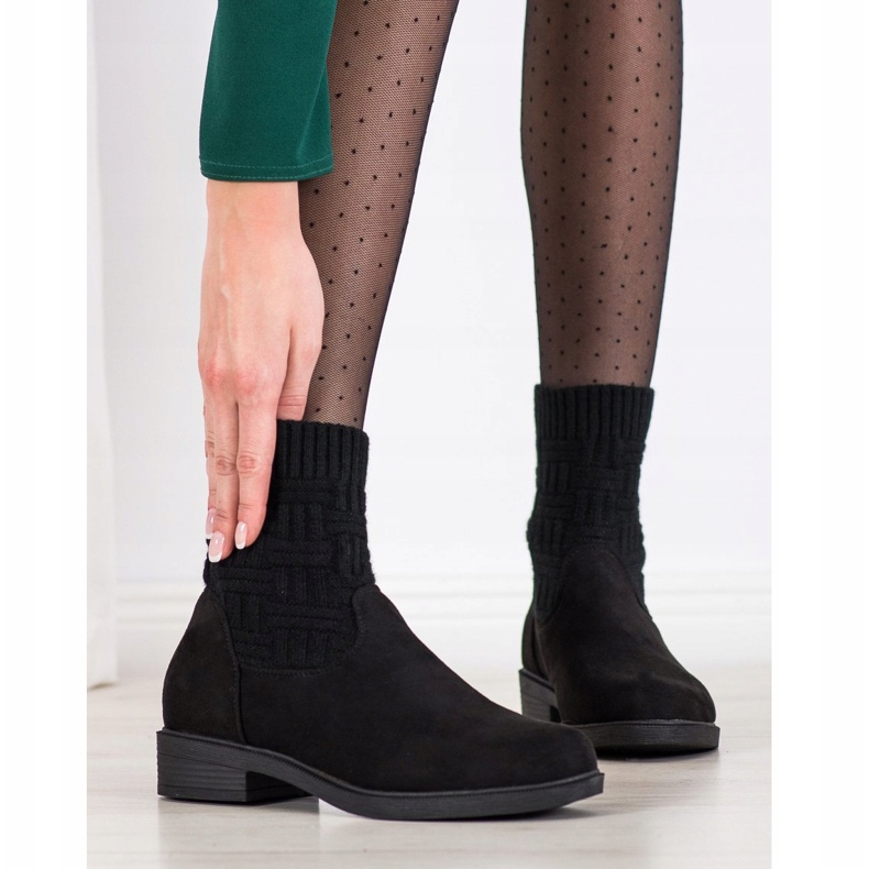 SHELOVET Navlačne čizme od antilopa crno 2