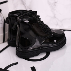 FRROCK Dječje čizme Tople lakirane čizme Black Ammy crna 1