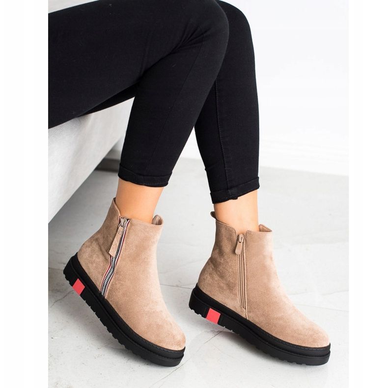 Seastar Čizme na crnoj platformi bež 1