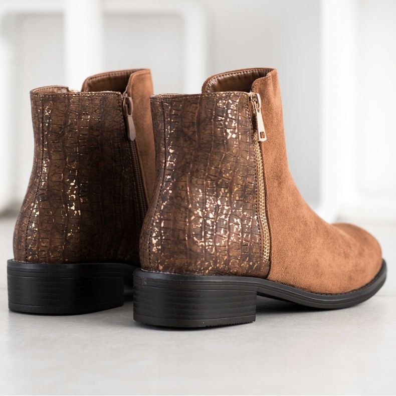 Bestelle Modne čizme s patentnim zatvaračem smeđa 1