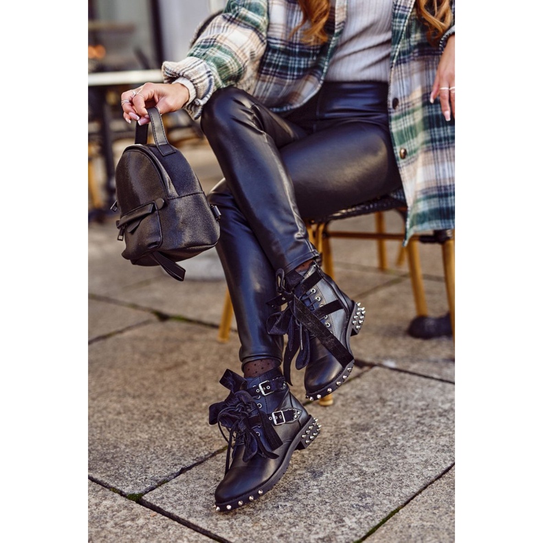 SEA Ženske čizme Zakovice Zakivke Šiljci Crni Magnet crno 3