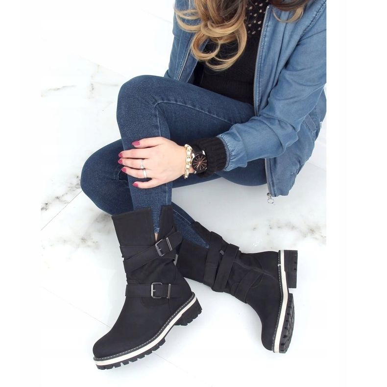 Čizme na štitniku crne 9671 Crne crna 2