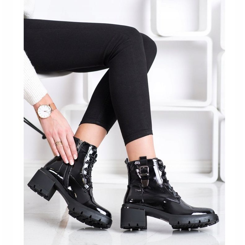 SHELOVET Lakirani modni radnici crna 1