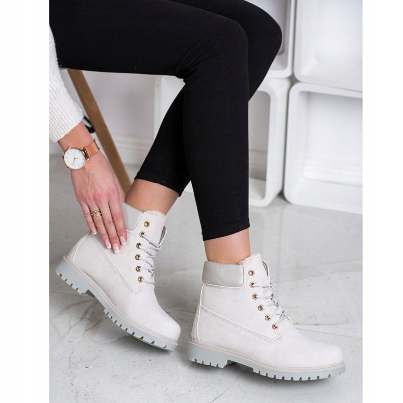 SHELOVET Tople planinarske čizme s eko kožom siva 1