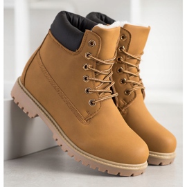 SHELOVET Tople planinarske čizme s eko kožom smeđa 1