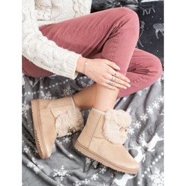 Queentina Topli mukluki s ukrasom bež 1