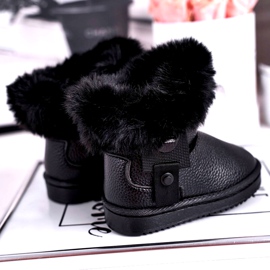Apawwa Crne dječje snježne čizme s krznom Marella crno 3