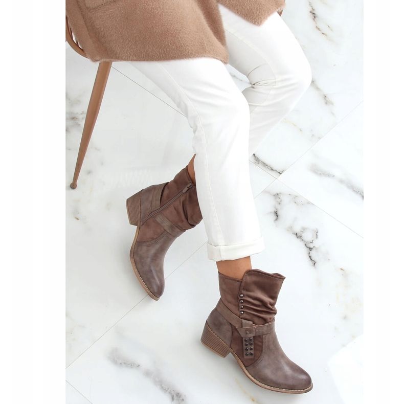 Ženske bež čizme Z1122 Khaki 2