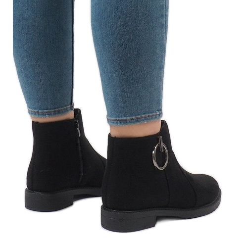 Crne čizme od antilopa s izolacijom X-36 crno 1