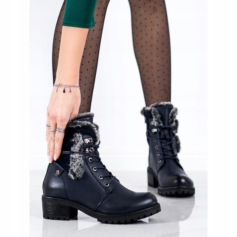 Super Mode Tamnoplave čizme s krznom plava 1