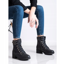 Queentina Tople čizme na postu crna siva 1