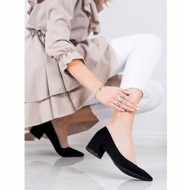 SHELOVET Pumpe na niskim potpeticama crno 1