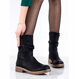 Super Mode Čizme s naboranim gornjim dijelovima crna 2
