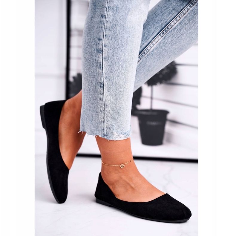 EVE Ženske balerinke od antilopa Crna Lasota 1031 crno 2