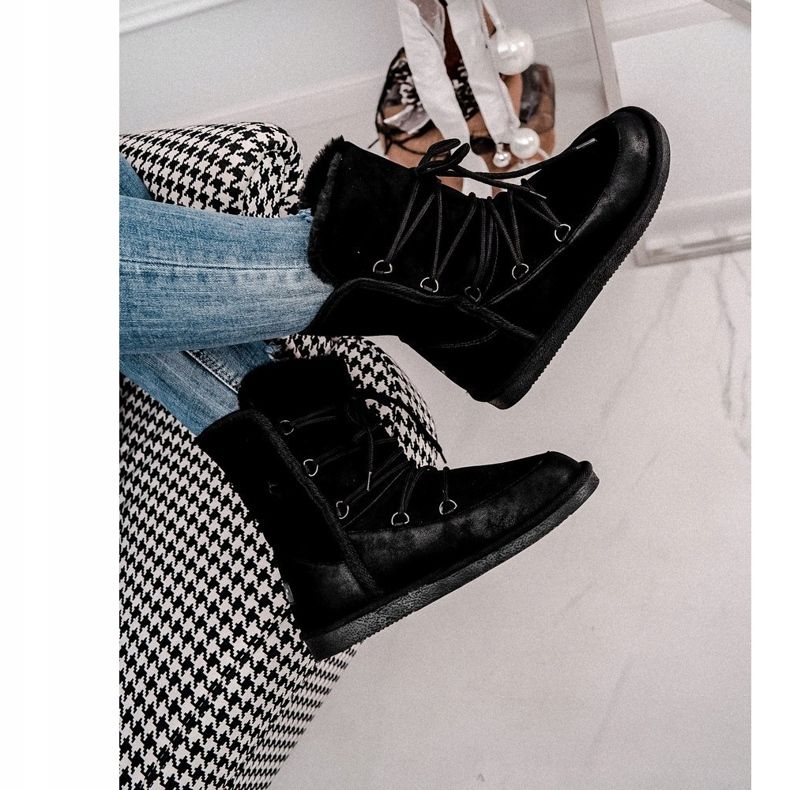 HAN Ženske čizme za snijeg s krznom Crna Ilana crno 3