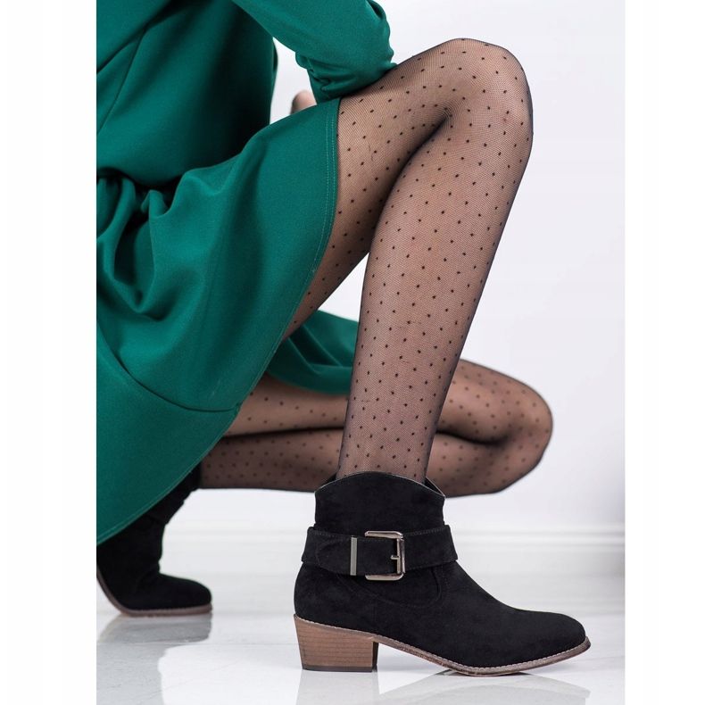 SHELOVET Elegantne čizme s kopčom crna 1