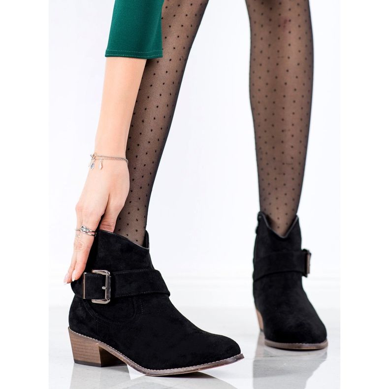 SHELOVET Elegantne čizme s kopčom crno 2