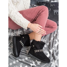 Queentina Crni mukluki s biserima crna 2