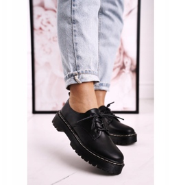 Ženske klasične cipele Oxfords na crnoj platformi S.Barski HX62 1