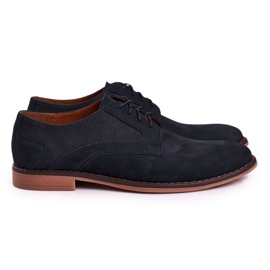 Bednarek Polish Shoes Muške kožne mokasine Nubuck Bednarek Navy Blue plava 1