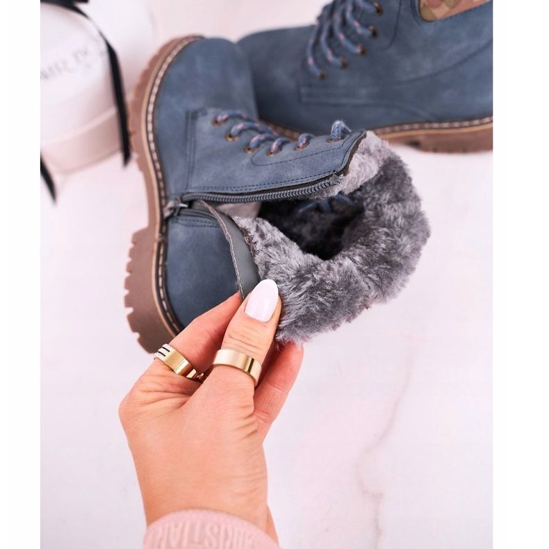 Apawwa Dječje čizme Traperi zagrijani krznom Plavi London bež smeđa mornarsko plava 1