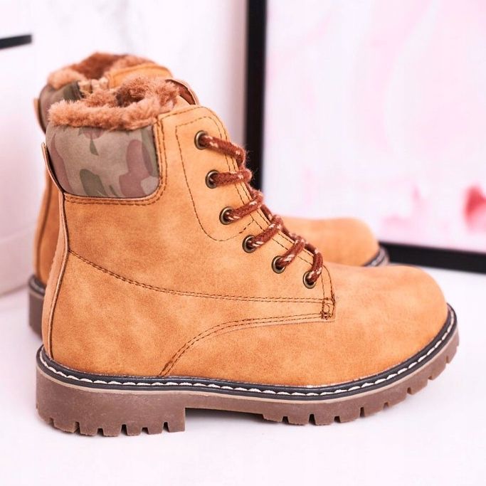 Apawwa Dječje čizme Traperi zagrijani krznom Kamila London bež smeđa 1