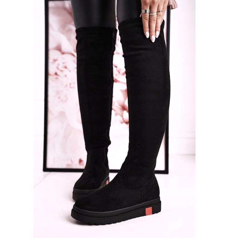 Ženske visoke čizme antilop crna Gracelyn 2