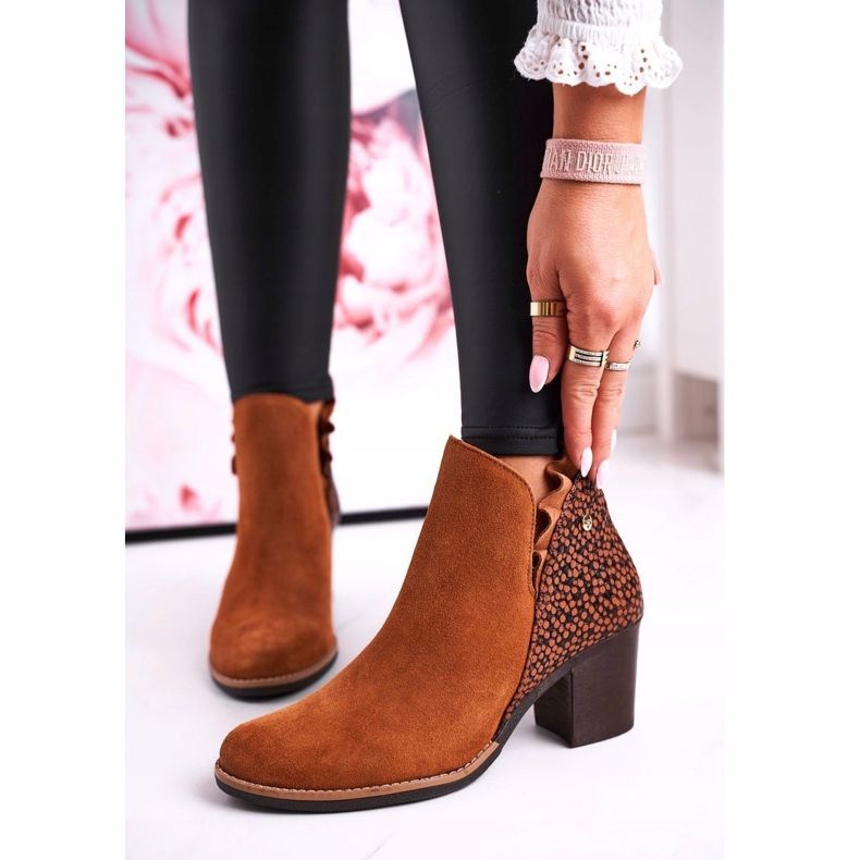 Ženske kožne čizme na visoku petu Maciejka Red 04833 smeđa 2