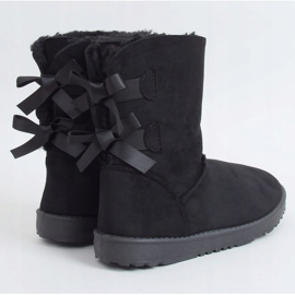 Čizme za snijeg s crnim mašnicama B195-1 Crna 1