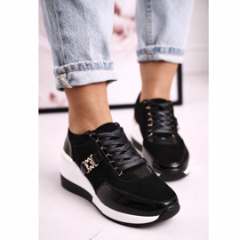 S.Barski Ženske kožne tenisice na klin od crnog zlata Roxette zlatna 1