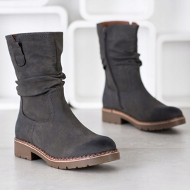 Super Mode Čizme s naboranim gornjim dijelovima siva 1