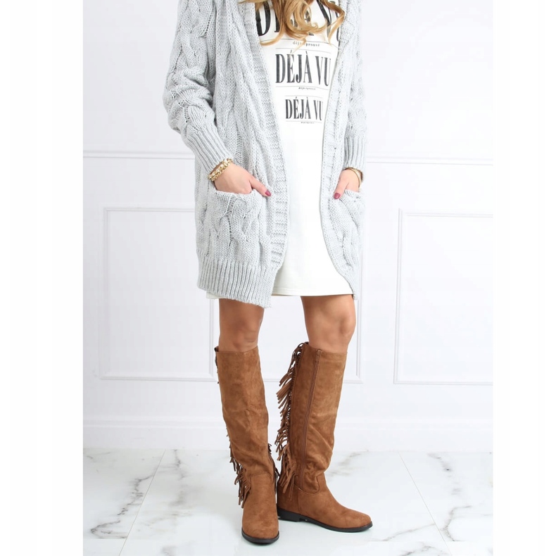 Čizme s resama, skrivena klina kamila ST-28P Camel bež 1