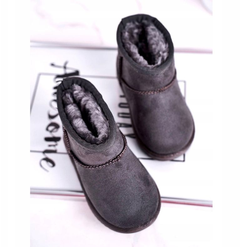 Tople dječje snježne čizme za mlade Grey Gooby siva 2