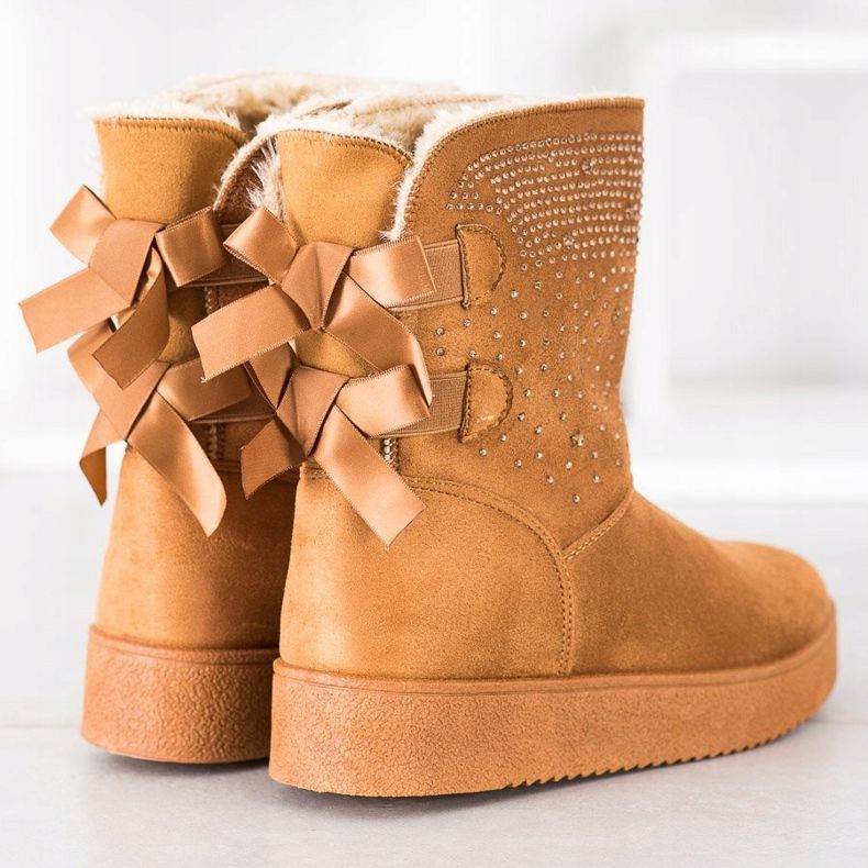 Small Swan Mukluki sa kristalima smeđa 2