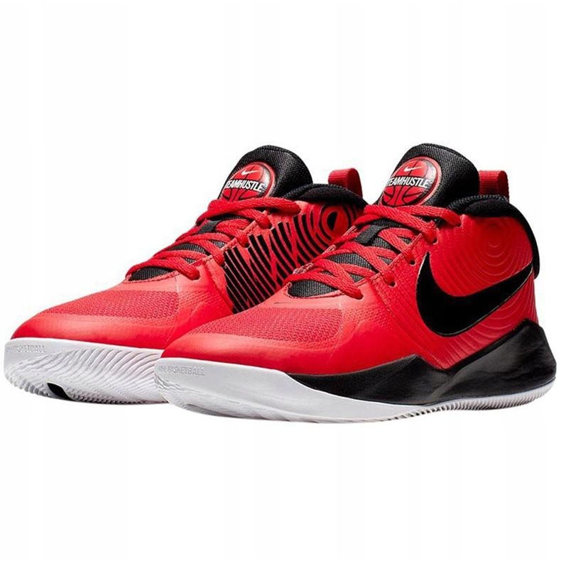 Crvene i crne cipele Nike Team Hustle AQ4224 600 crno crvena 1