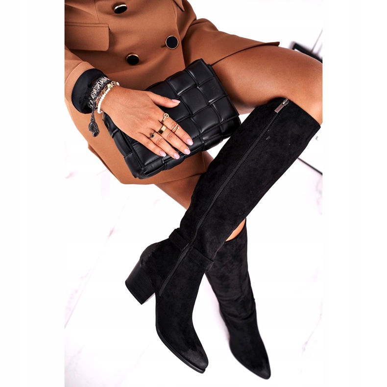 Vinceza Ženske čizme na petu antilop crne boje Nema veze crno 3