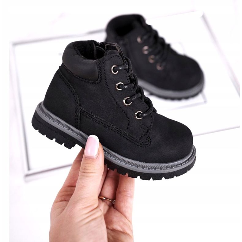 Apawwa Dječje dječačke crne čizme Moa čizme crno 3