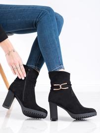 SHELOVET Čizme sa zlatnim ukrasom crno 2