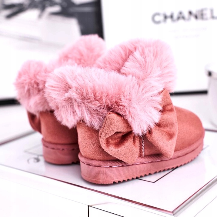 FRROCK Dječje čizme za snijeg s krznenom mašnom, ružičasta Vella 4