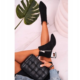 Nicole Ženske čizme na antilopu od srebrne pete Crna Norah crno 2