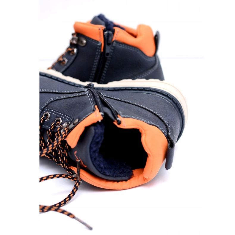 Vico Tople čizme za dječačke mornaričke dječake s runom Billyjem tamnoplava narančasta 3