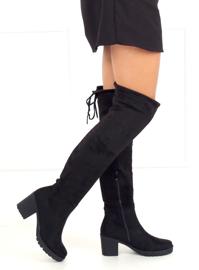 Crne čizme sa širokim potpeticama PE253P Crna Ii žanr 2