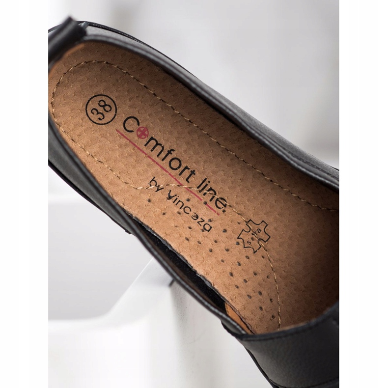 VINCEZA kožni papuče crna 1