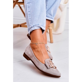 Nicole Ženske mokasine od antilopa Bež balerinke Mary-Jane 2