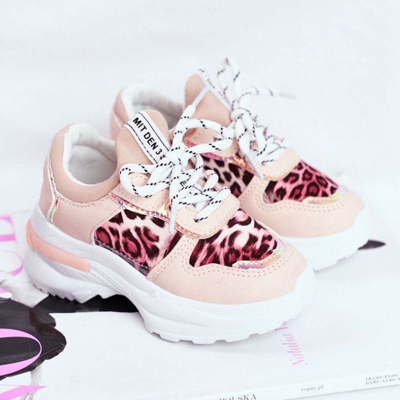 FRROCK Dječje sportske cipele u leopard uzorku Pink Penny bež ružičasta 1