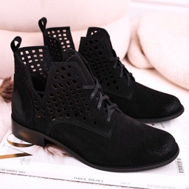 Nicole Ženske ažurne antilop crne Susannah čizme crna 1