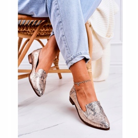 Nicole Ženske kožne mokasine životinjskog uzorka Golden Scarlett raznobojna zlatna 2