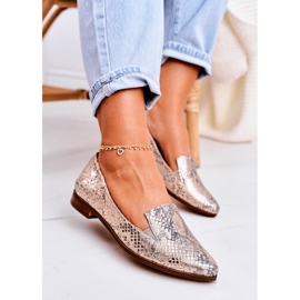 Nicole Ženske kožne mokasine životinjskog uzorka Golden Scarlett raznobojna zlatna 1