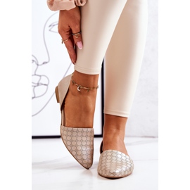 Elegantne kožne balerinke Laura Messi 1110 zlatni benzin višebojan 2