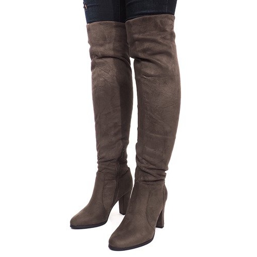 Suede čizme na šipki K953 Zelena 1